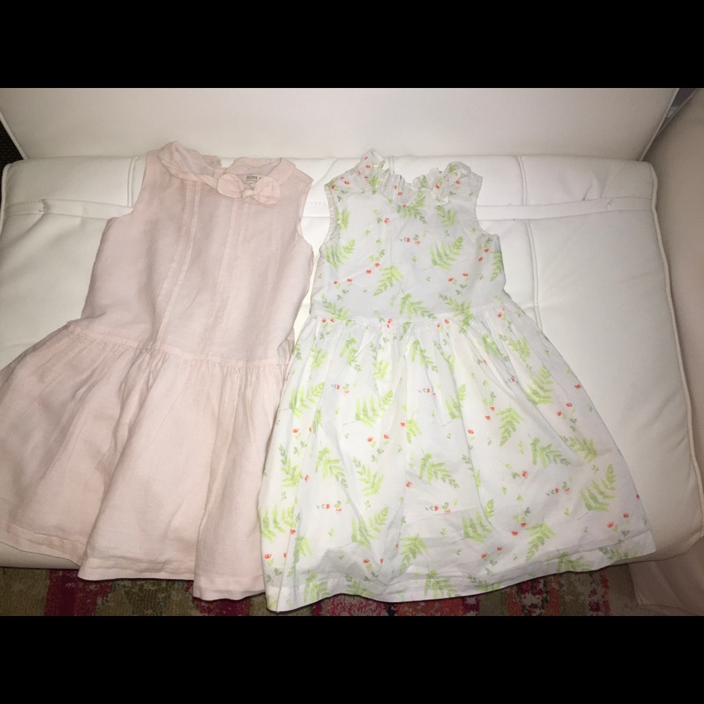 Hope & Henry 2 Dress Bundle Girls Sz 5 Pink/Multi